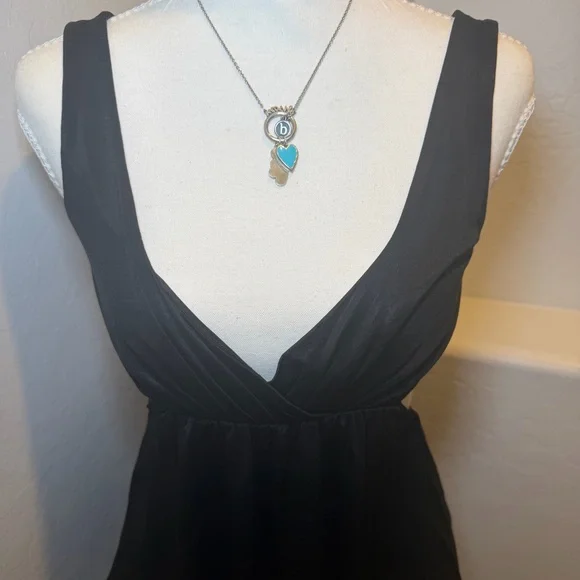 Black Halo Revolve Open Back Babydoll Tank Top XS Deep V - Picture 4 of 9